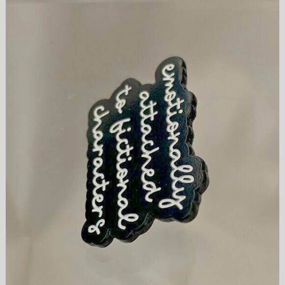 Emotionally Attached To Fictional Characters Bookcore Enamel Pin !!! Feel Seen - Picture 4 of 7